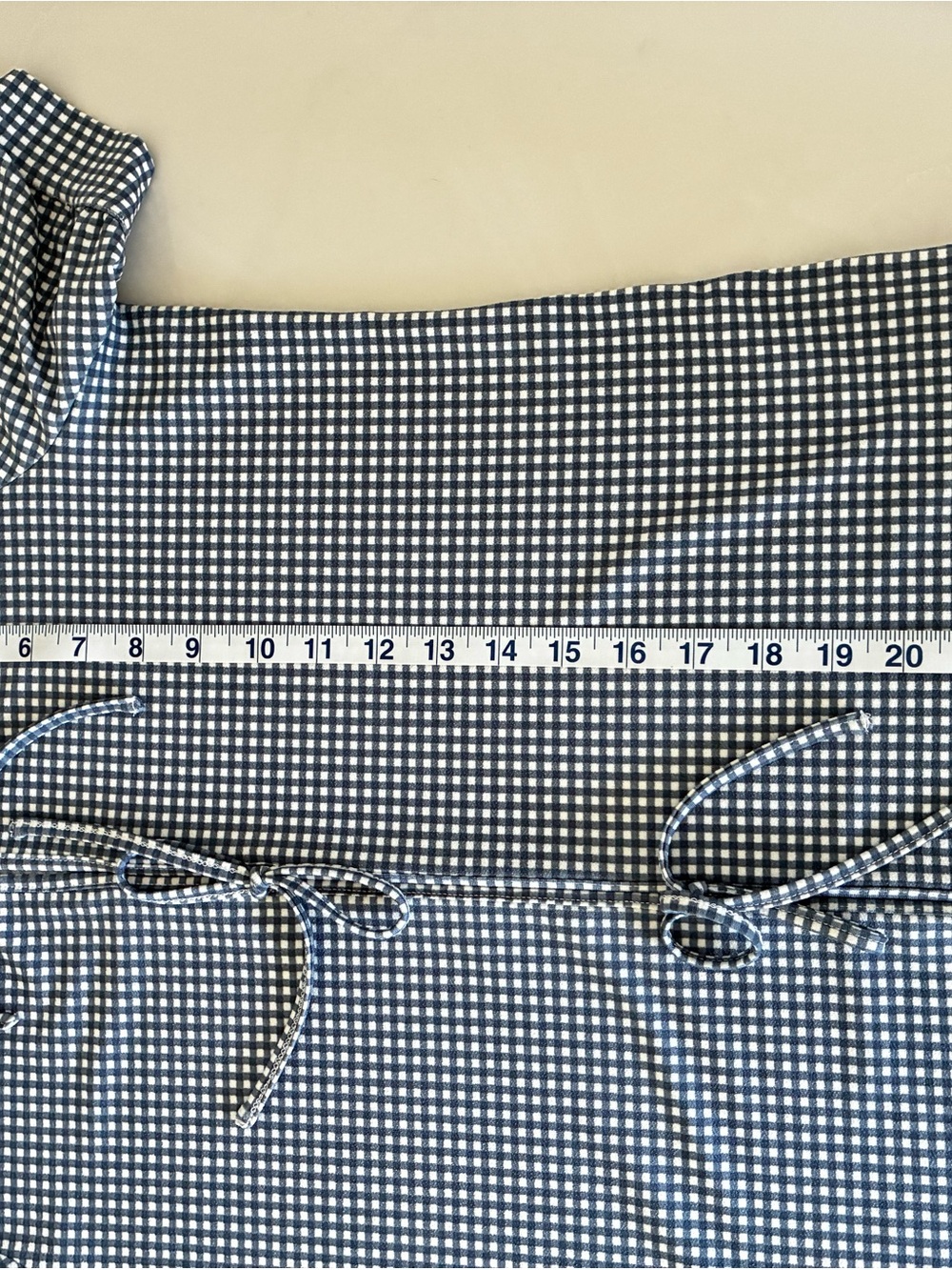 Adrianna Papell Blue and White Gingham Tie-Front Blouse - Picture 8 of 11
